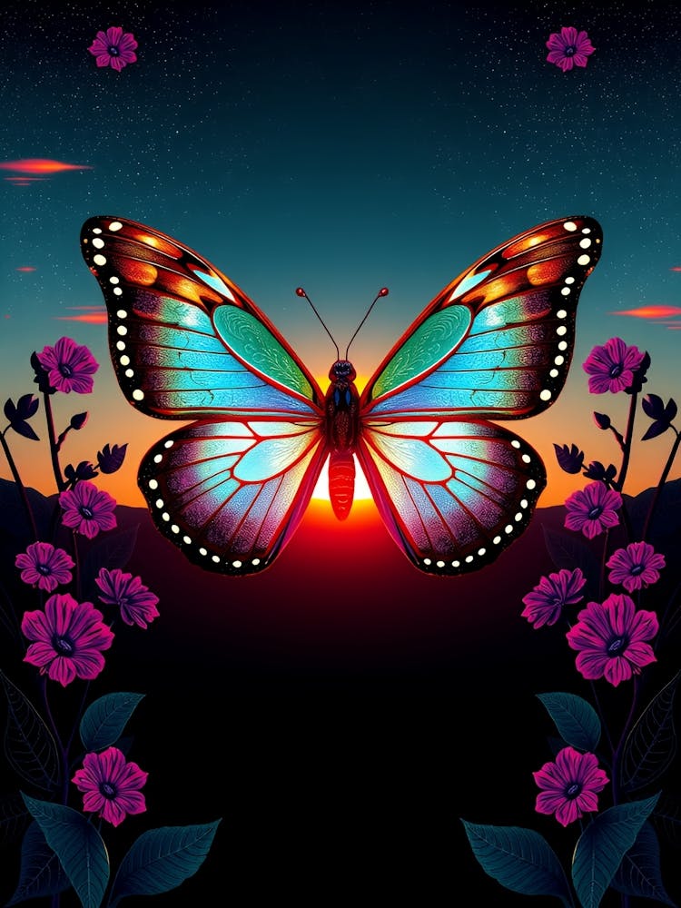 Butterfly In The Sunset