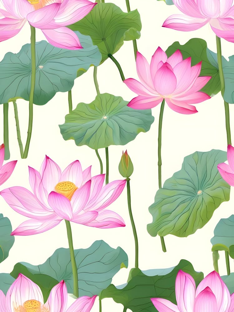 Lotus Flower Seamless Pattern 2