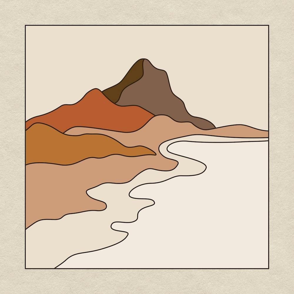 Abstract Mountains Square