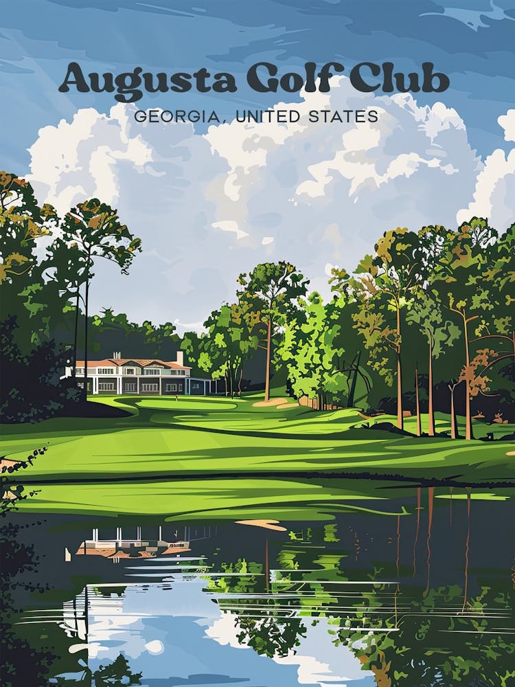 Augusta National Ike S Pond Digital Travel Art