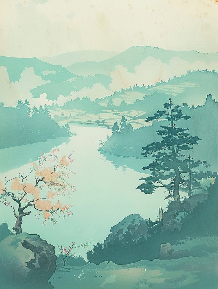 Aizu Wakamatsu Japan 2 Retro Illustration