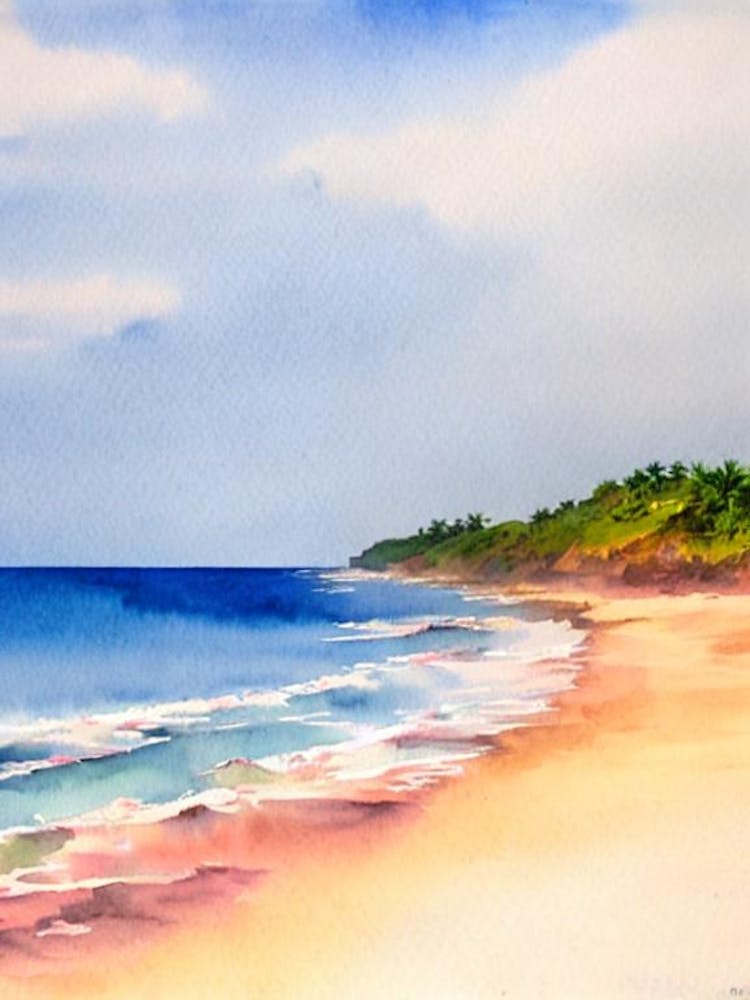 Patnem Beach, Goa, India Watercolour