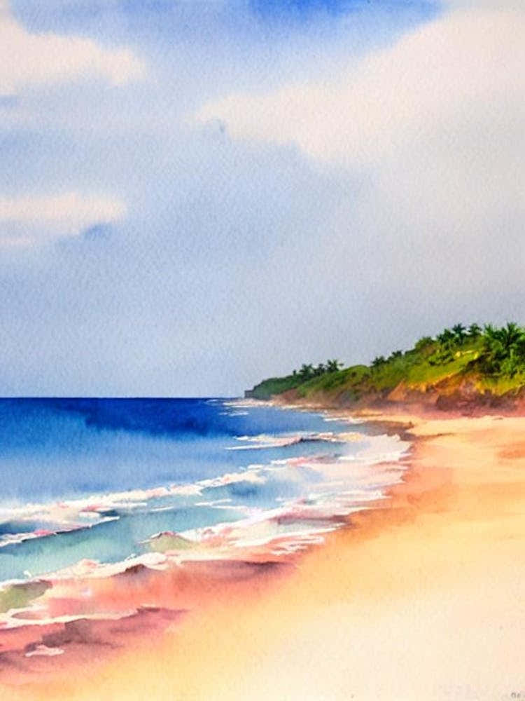 Patnem Beach, Goa, India Watercolour