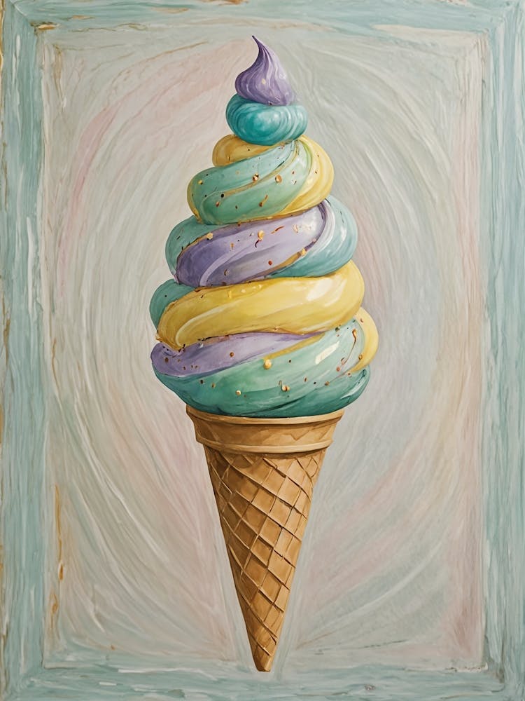 Ice Cream Cone In Pastel