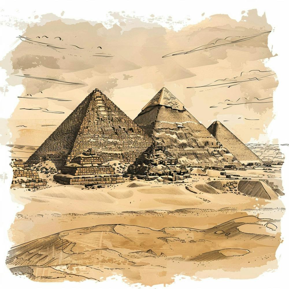 Pyramids Of Giza Handgezeichnete Skizzenillustration 1719955285 4
