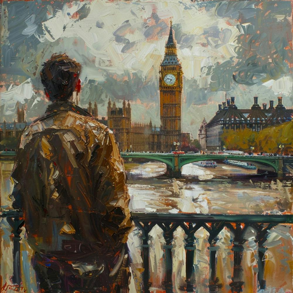 Ben and the Big Ben Oil Painting