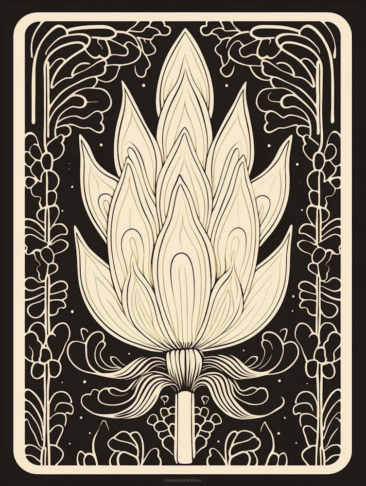 B&W Cactus Illustration Notocactus Cactus 2