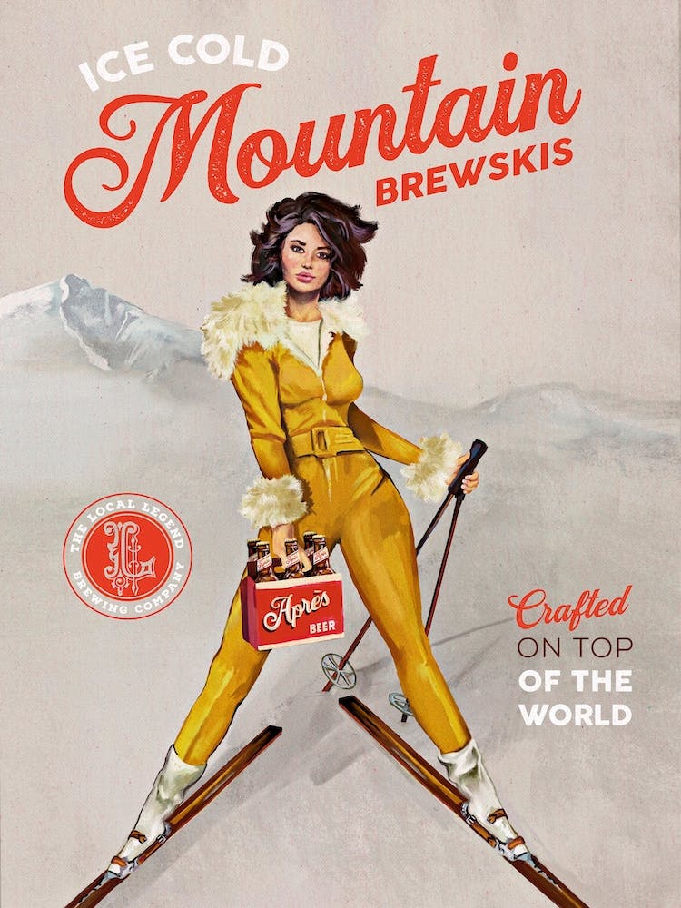 Mountain Brewskis Ski Pinup