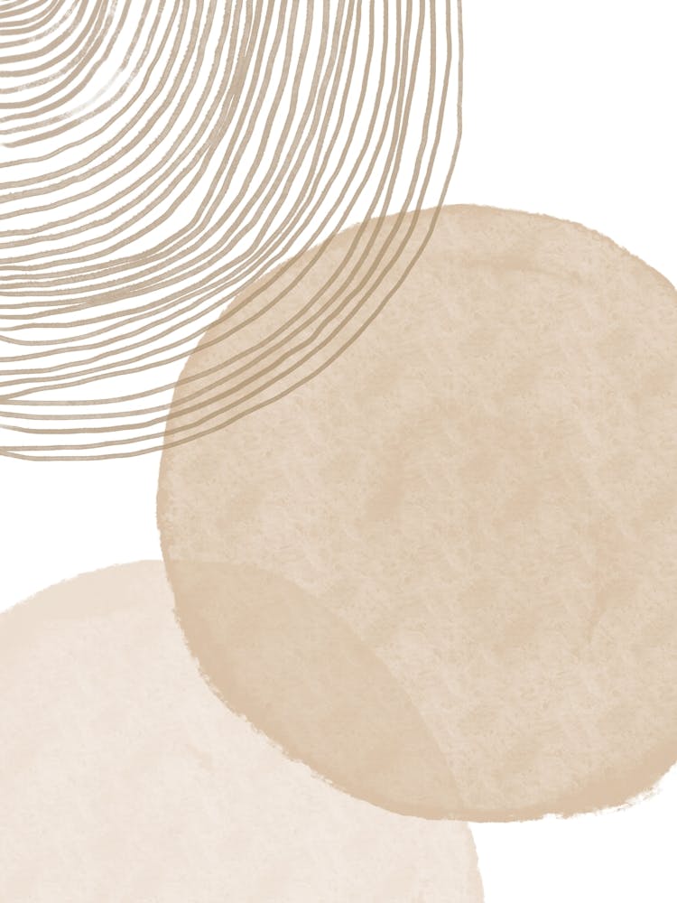Beige Circles Line Art