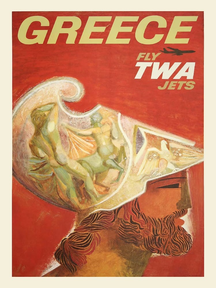 Fly Twa Jets Greece David Klein 1960s