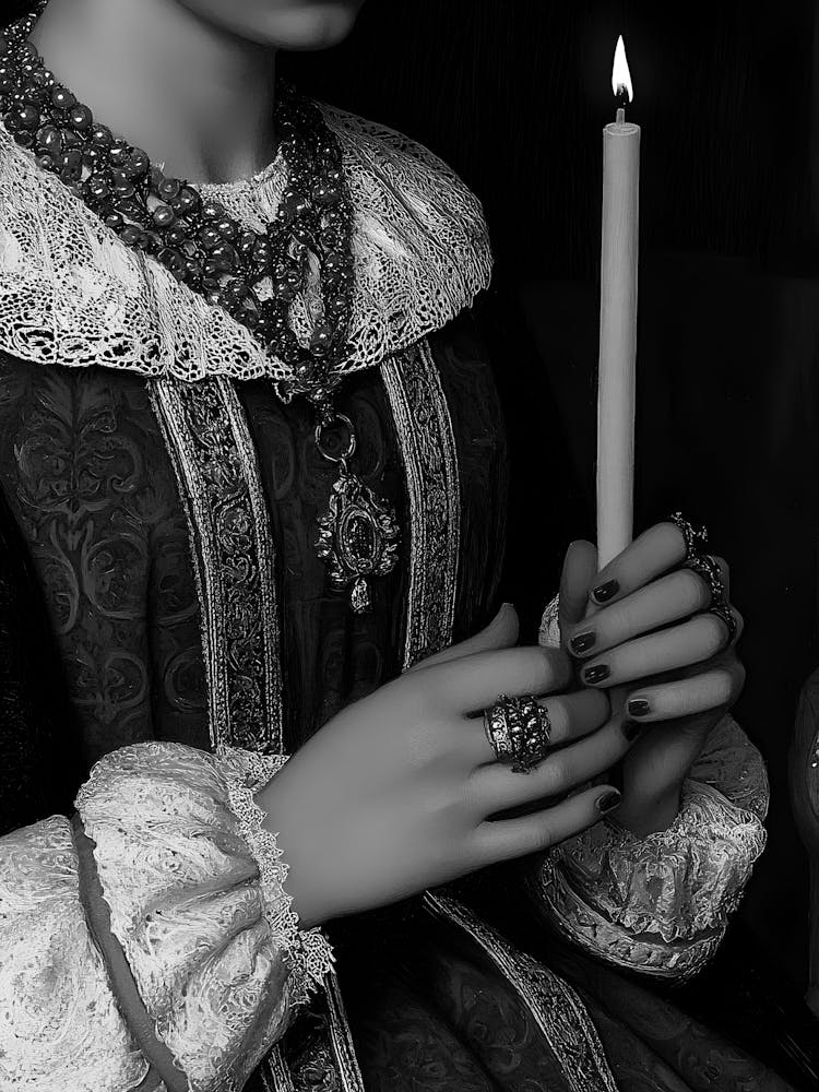 Femme de la Renaissance tenant une bougie