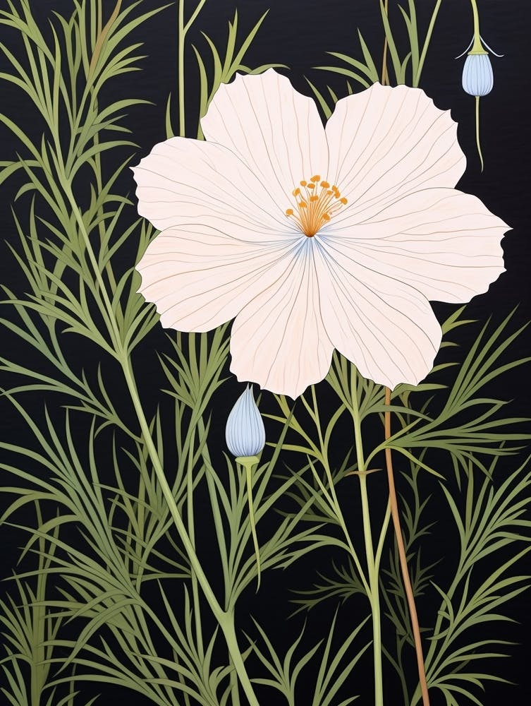 Flower Illustration Love In A Mist Nigella 2