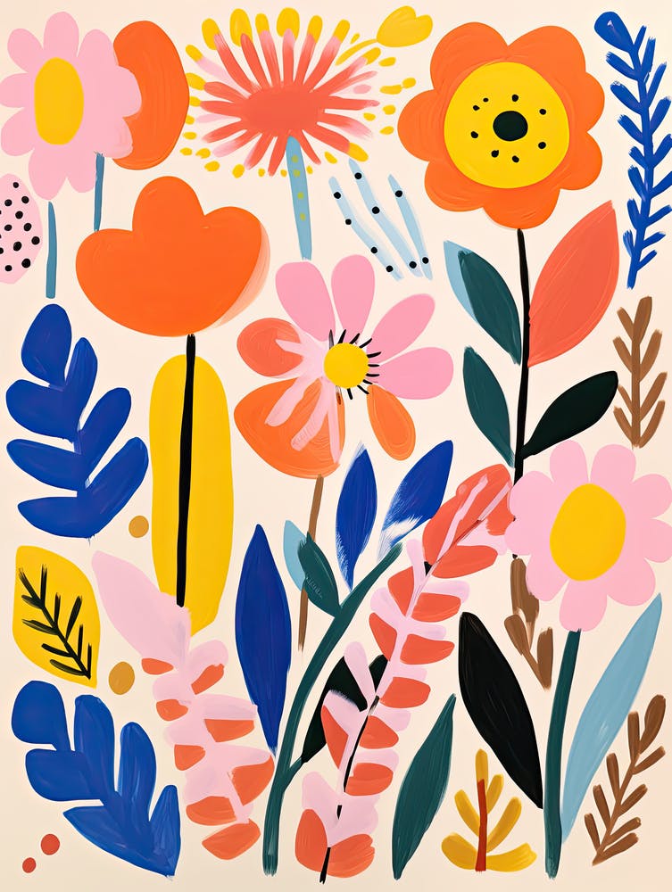 Fleurs 13, Style Matisse, Texture florale