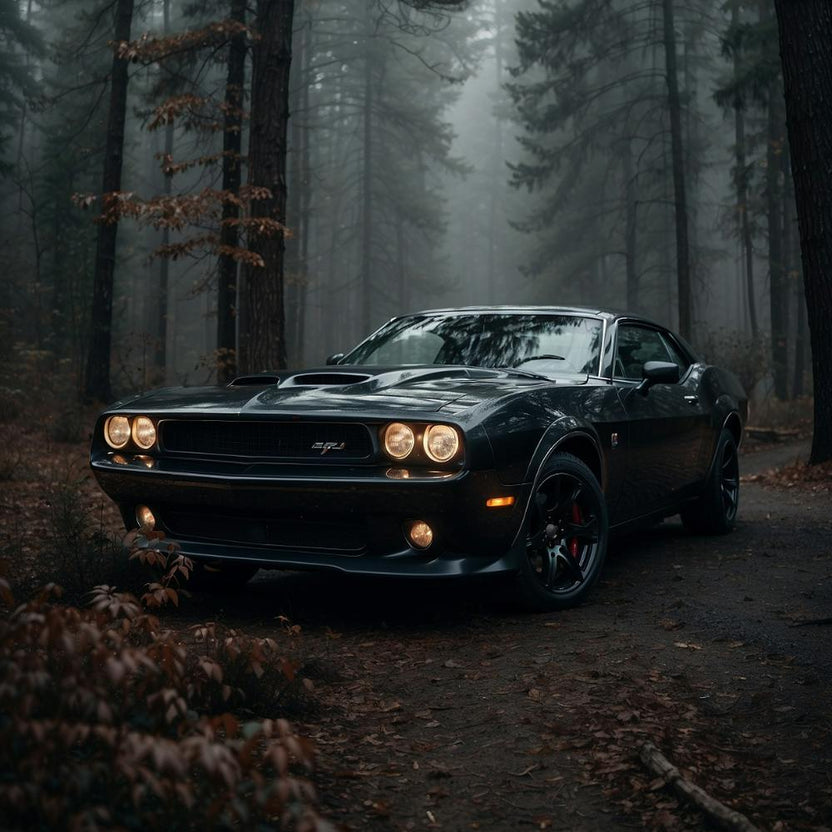 Dodge Challenger In The Forest