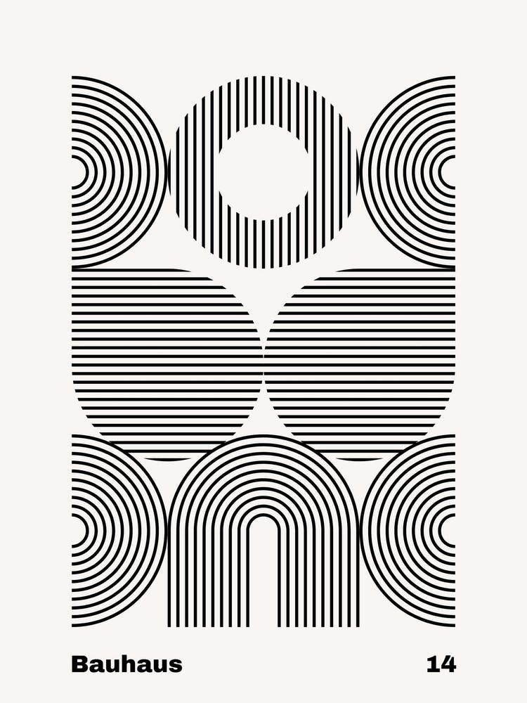 Geometric Bauhaus Poster B&W 14