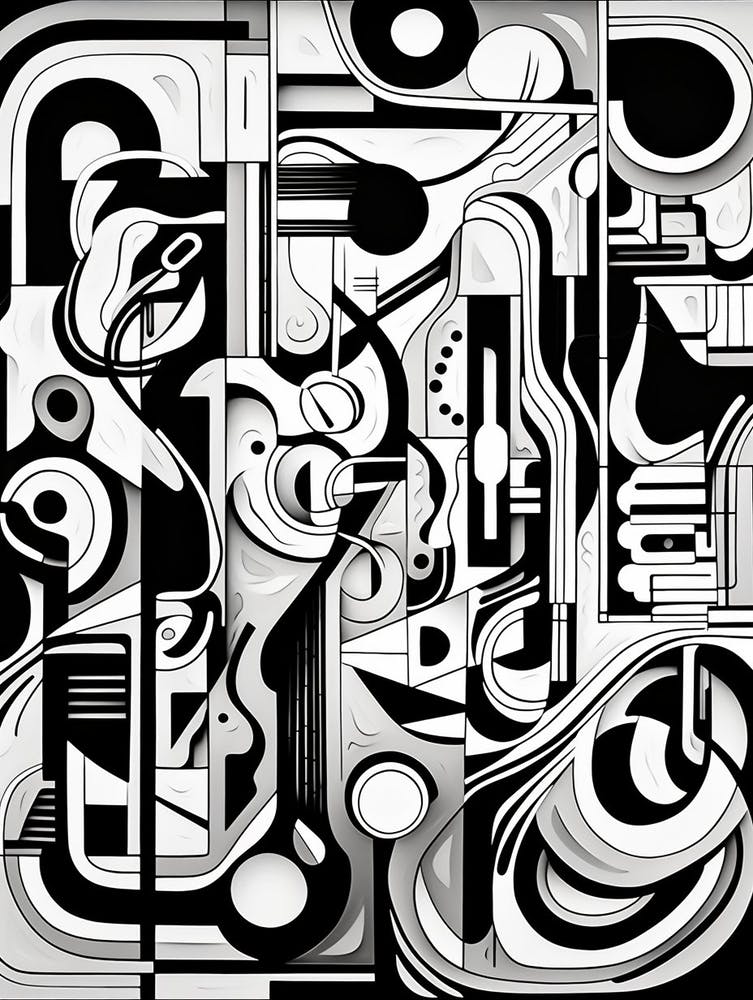 Complexity Abstract Black And White 1