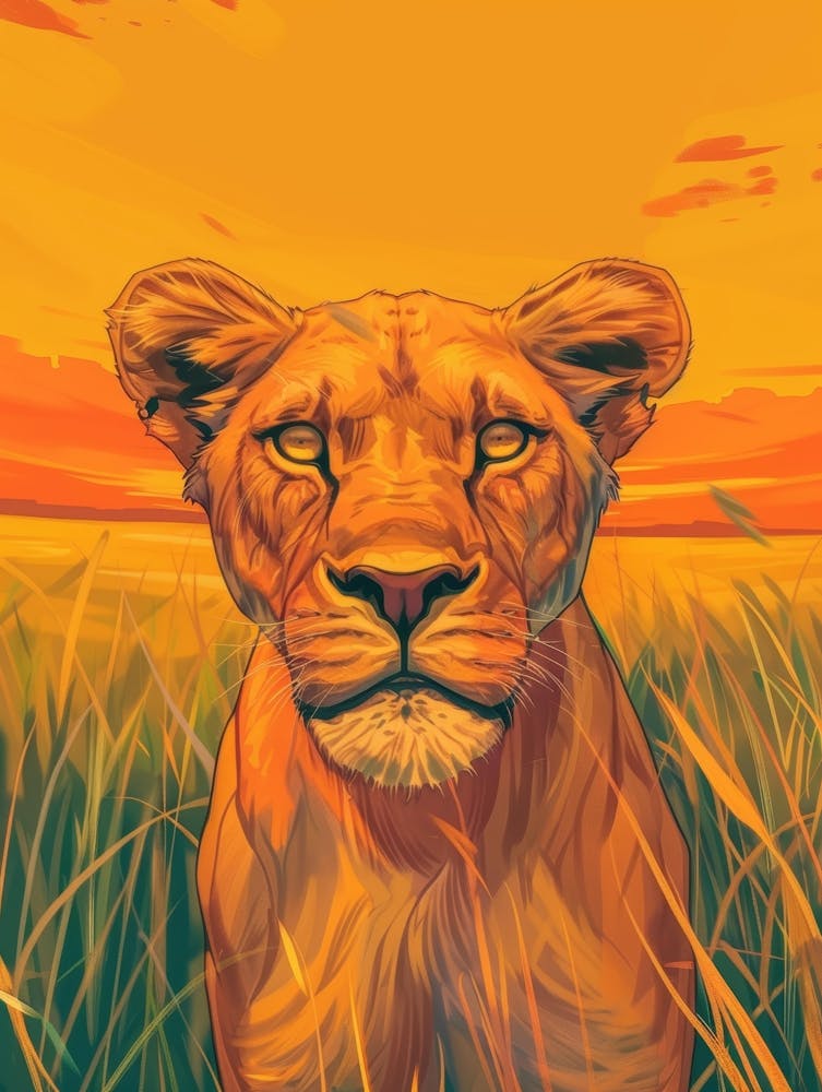 Lion In The Grass 1