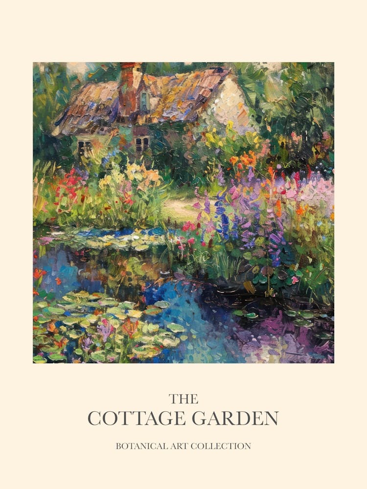 Affiche Jardin de Cottage Tapisserie Florale 1