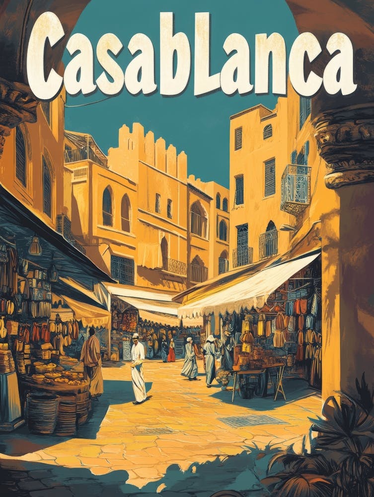 Aihrgdesign Ein klassisches Reiseposter der 1960er Jahre für Casablanca 2