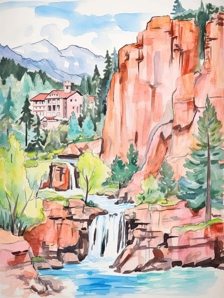 The Broadmoor   Colorado Springs, Colorado   Resort Storybook Illustration 1