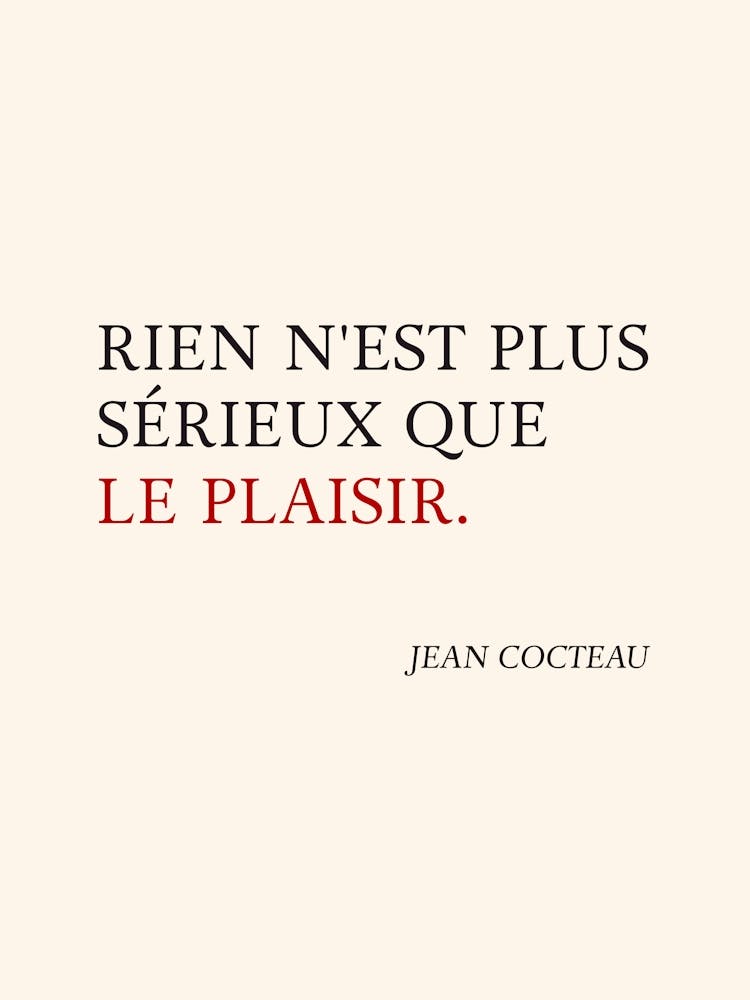 Le PLAISIR. French Quote Typography