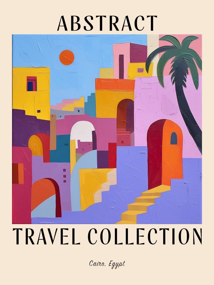 Affiche Collection Voyage Abstraite Le Caire Égypte 4
