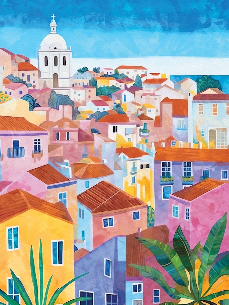 Lissabon, Portugal Aquarellmalerei