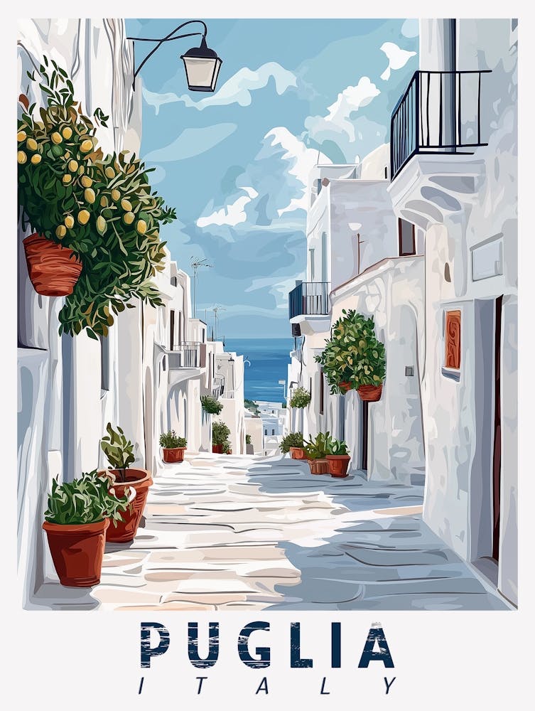 Vector Poster Of Puglia Italy Small