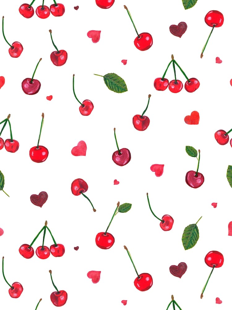 Cherries Cute Hearts