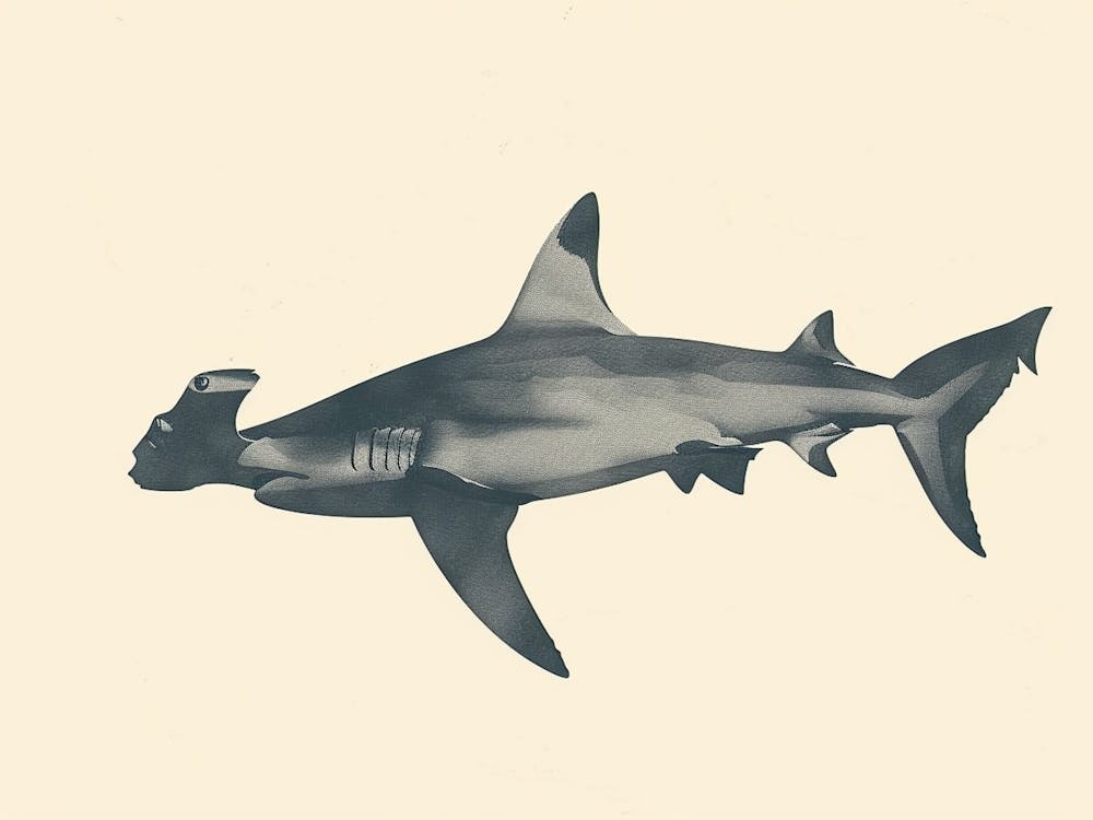 Hammerhead Shark Grey Silhouette 3