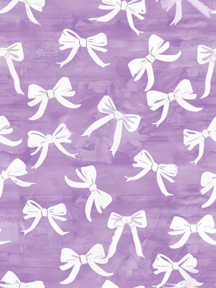 White And Lilac Bows 2 Pattern
