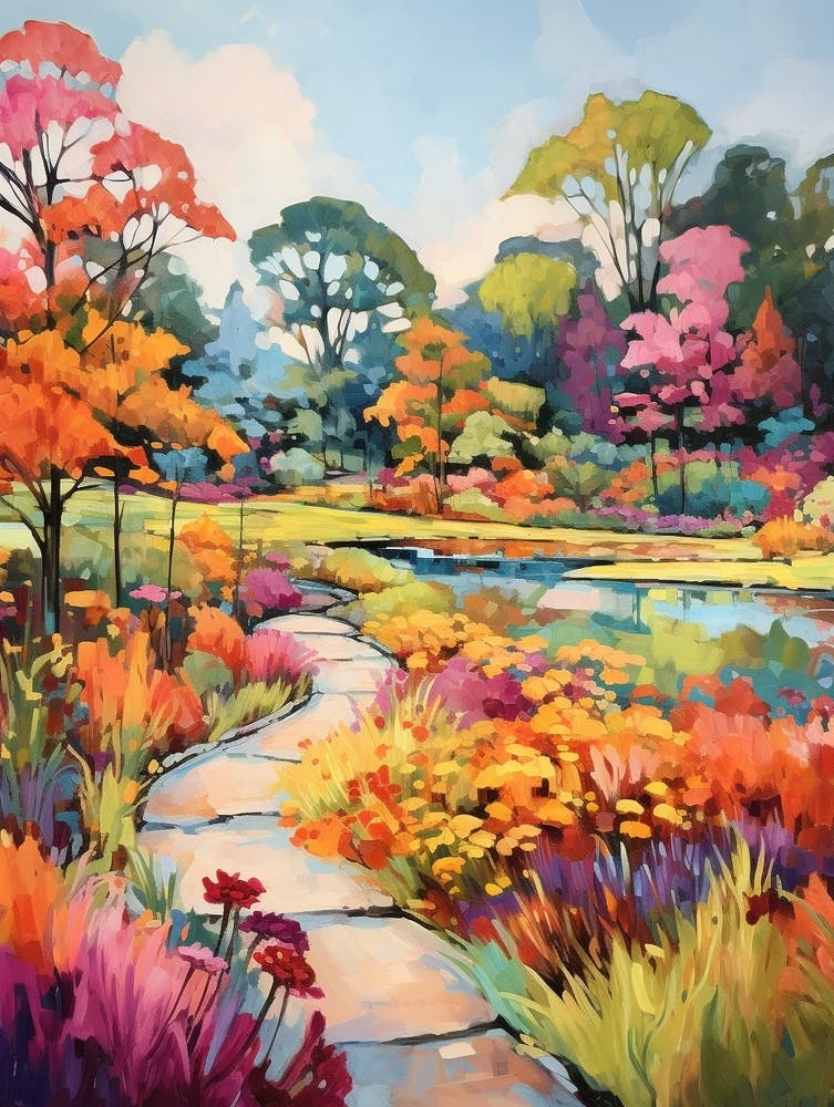 Autumn Gardens Painting Atlanta Botanical Garden 4