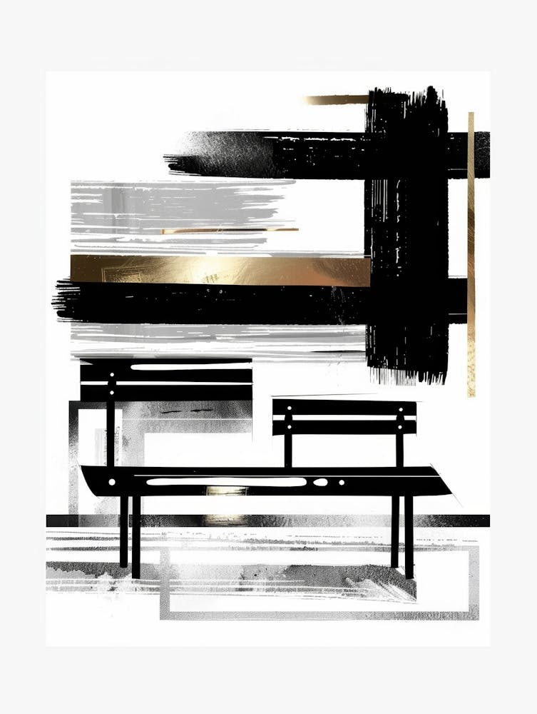Black And Gold Abstract Painting 7