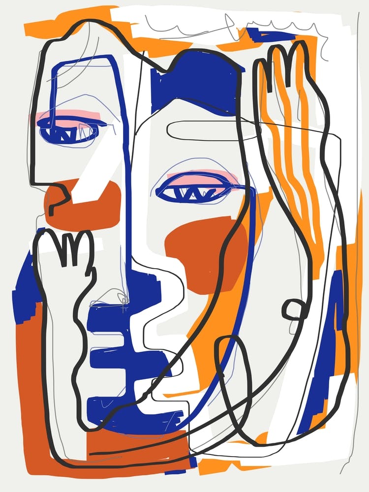 Abstract Line Art Romance