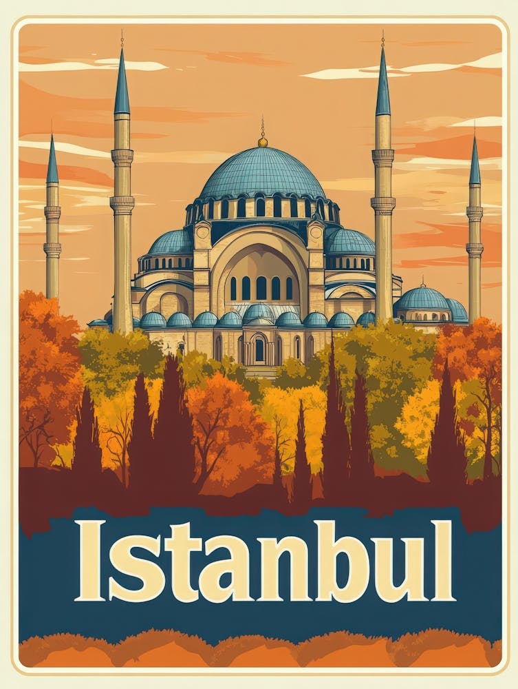 Aihrgdesign Une Affiche de Voyage Vintage d'Istanbul Présentant Le B1e57673 4084 47c1 B474 2849a542ebab 2
