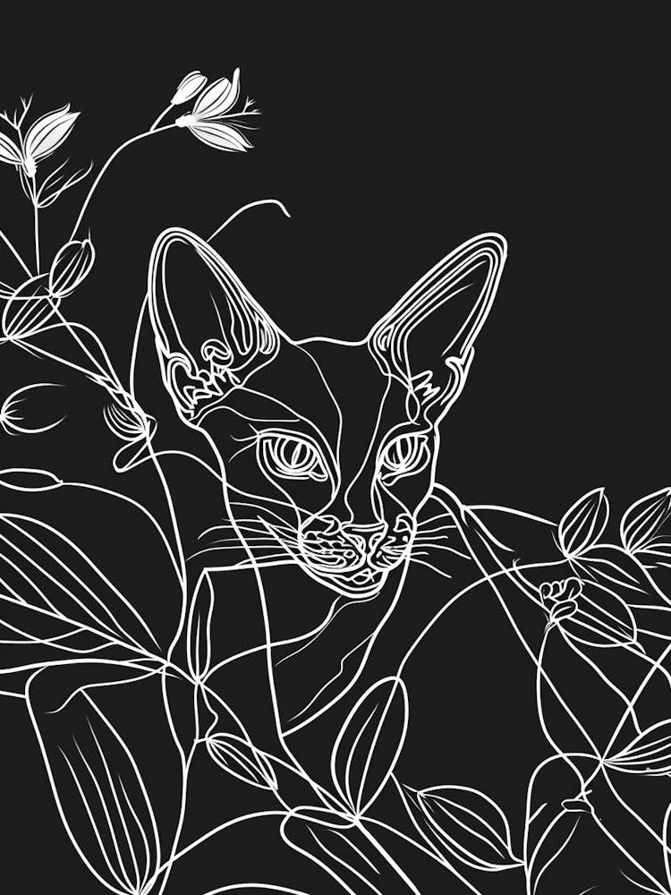 Abyssinian Cat Minimalist Illustration 3