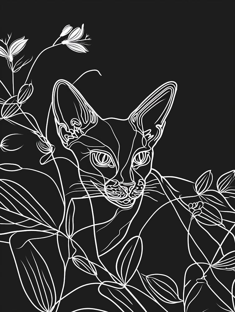 Abyssinian Cat Minimalist Illustration 3
