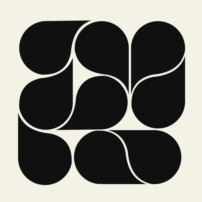 Black Tear Drop Shapes Abstract