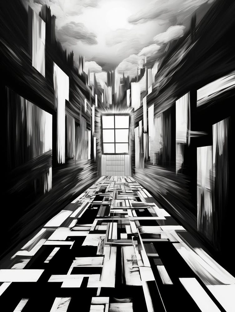 Threshold Abstract Black And White 4