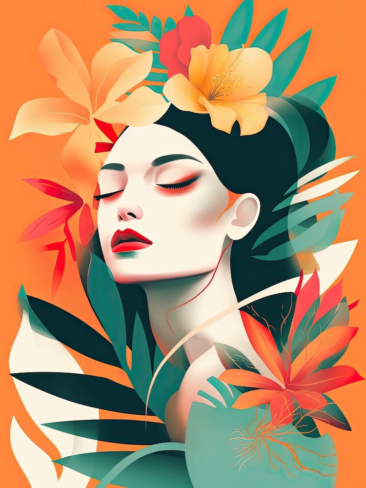 Bloom Body Woman Portrait Orange Tones 11