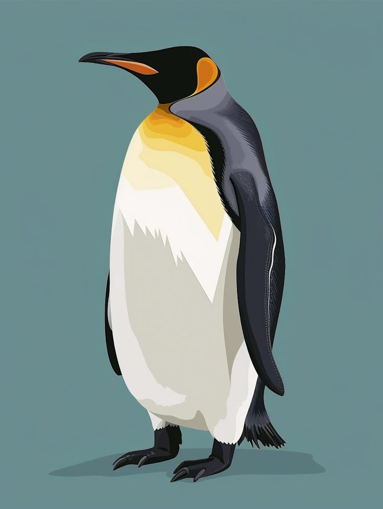Emperor Penguin Zavodovski Island Minimalist Illustration 2