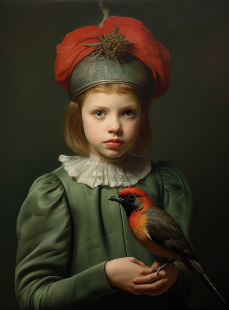 Little Girl With A Bird