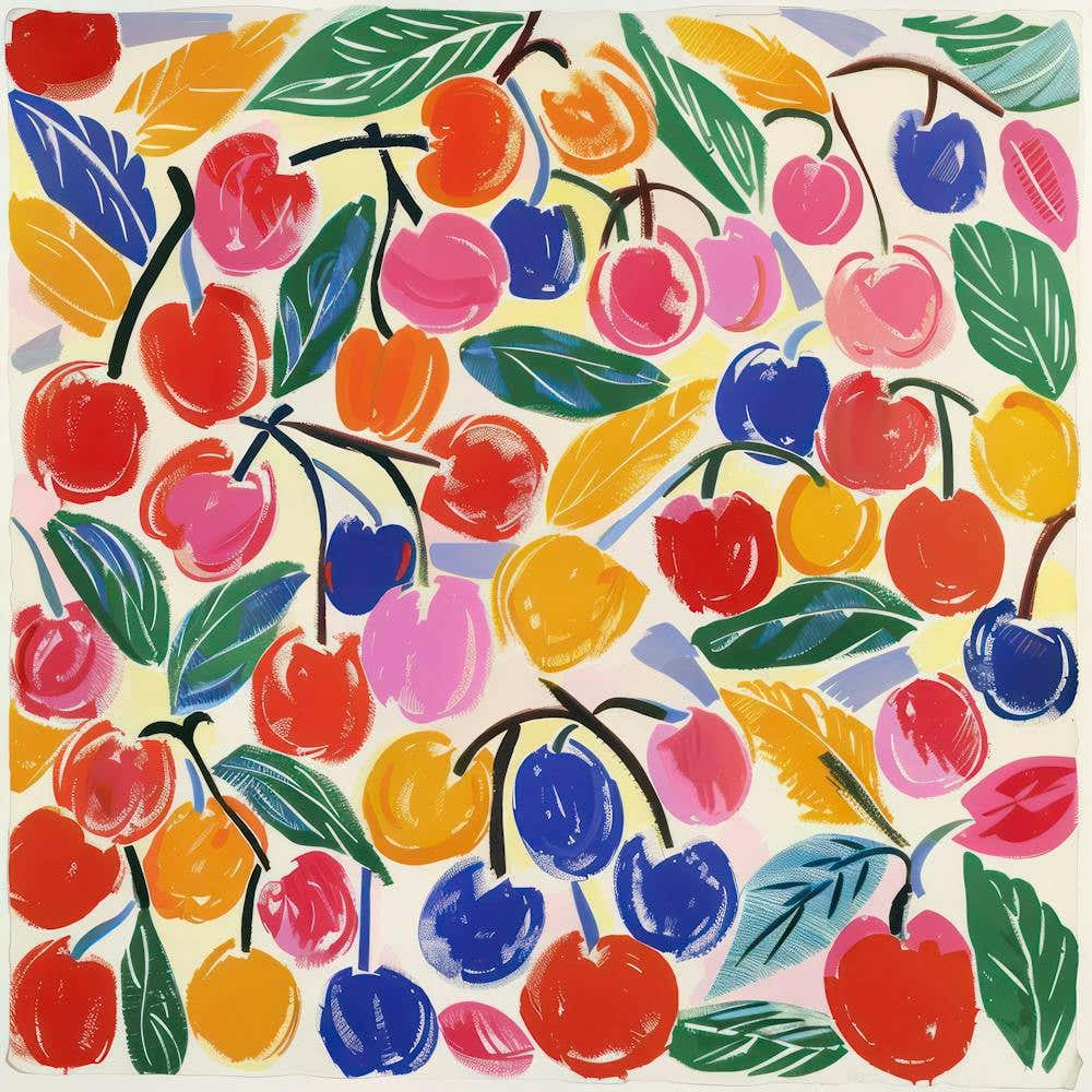 Cherries Matisse Style 4