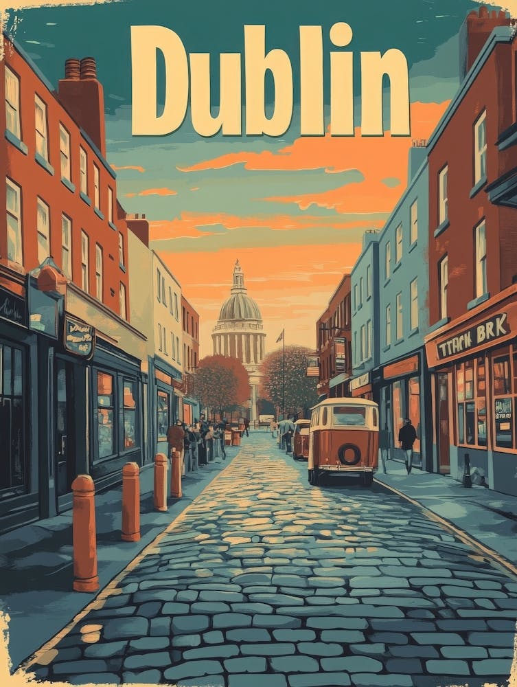Aihrgdesign Ein Klassisches 1960er Jahre Reiseplakat Für Dublin 2