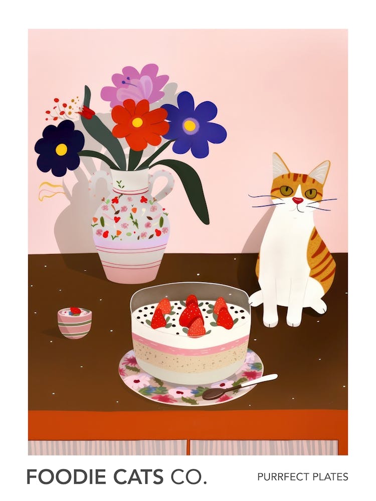 Foodie Cats Co Cat And A Trifle Cake 1