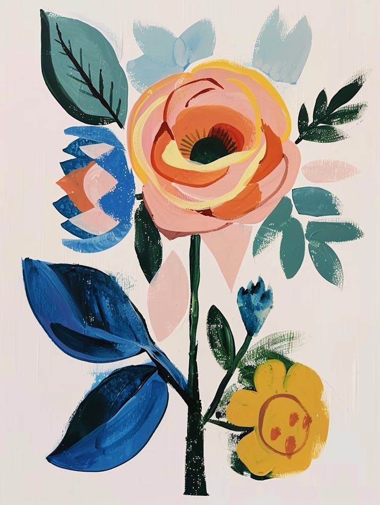 Painted Florals Rose 8