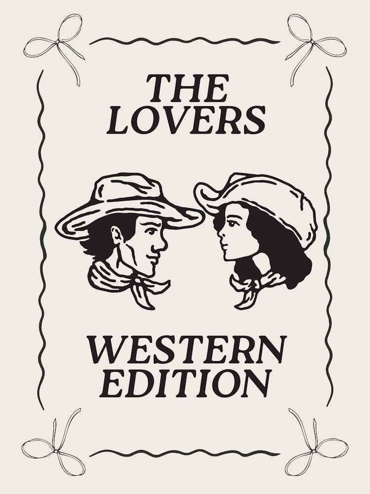 The Lovers Western Edition | Western Decor | Office Living Room Wall Art | Western Cowgirl Cowboy 1