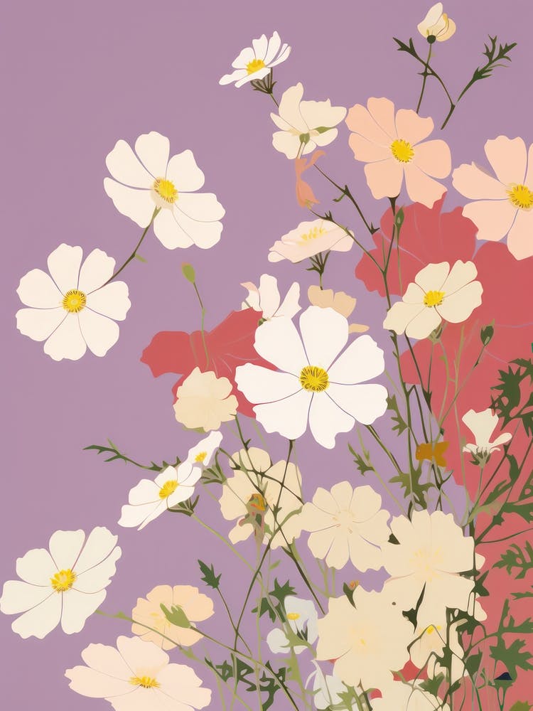 Cosmos Flower Big Bold Illustration 2