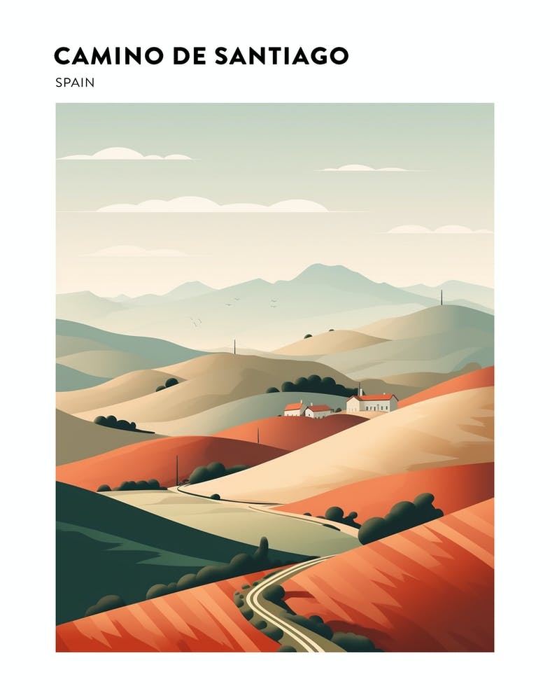 Camino De Santiago Spain 2 Hiking Trail Landscape Poster