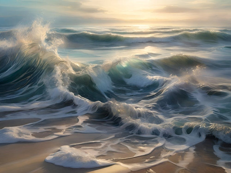 Ocean Crashing Waves Paintings